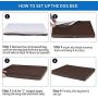Senmipy Orthopedic Memory Foam Dog Bed for Large Dogs, 2-Layer Thick Waterproof Extra Large Jumbo Dog Bed, Washable Pet Beds Mattress with Removable Cover (Extra Large, Brown)