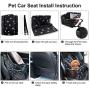 Petbobi Pet Reinforce Car Booster Seat for Dog Cat Portable and Breathable Bag with Seat Belt Dog Carrier Safety Stable for Travel with Clip on Leash and Storage Package…