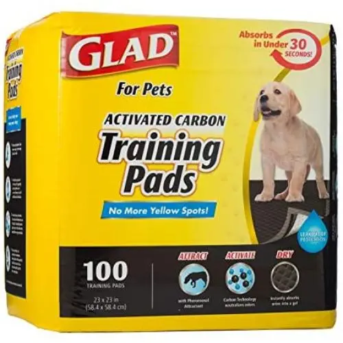 Glad for Pets Black Charcoal Puppy Pads | Puppy Potty Training Pads That Absorb & NEUTRALIZE Urine Instantly | New & Improved Quality, 100 Count Glad for Pets Black Charcoal Puppy Pads | Puppy Potty Training Pads That Absorb & NEUTRALIZE Urine Instantly | New & Improved Quality, 100 Count