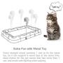 PGFUN 3 in 1 Cat Track Toy with Scratching Pad, Reversible & Replaceable Cardboard Cat Scratcher with Balls & Wand Toy