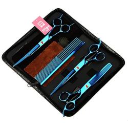 LILYS PET Professional PET Grooming Scissors Kit,Coated Titanium,Sharp and Strong Stainless Steel Blade for Dogs Cats Hair Cutting,3 Pieces of Scissors with a Comb and a Case