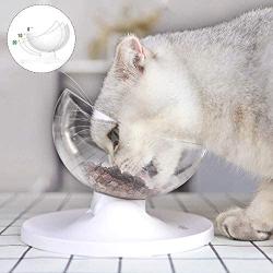 Songchet Dog and Cat Bowl 0°15°20°Adjustable Tilted Anti-Slip Mute Cat Food Bowl/Cat Water Bowl/Cat Feeding Bowl Multi-use Cat Dish Reduce Pets Neck Pain for Cats and Small Dogs