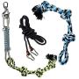 Spring Rope Dog Toy - Interactive Dog Tug Toy Builds Pet Muscle - Includes Bonus Rope Toy - 16ft Hanging Rope, Spring Kit + Bungee Tether Tug Pull Flirt Pole Kit - Perfect Outdoor Activity Dog Toy
