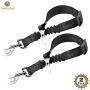 Elastic Nylon Dog Seat Belt, Durable & Adjustable Black Harness, 2 Pcs. Elastic Tether with Metal Buckles, Suitable to Most Car Models, Prevents Distraction & Accident, Fits Small to Large Pets