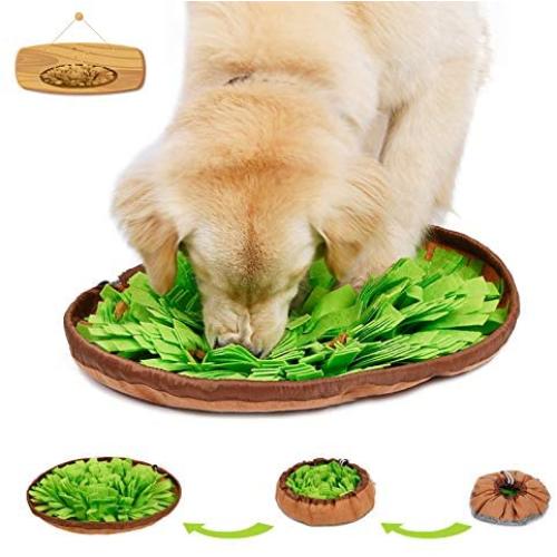 Emarth Snuffle Mat for Dogs, Pet Dog Nose Work Training Treat Puzzle Toys, Interactive Slow Feeding Mat, Encourages Natural Foraging Skills for Dogs