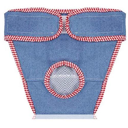 UgyDuky Female Dog Diapers for Small Medium and Large Dogs, Jean Leakproof Doggie Sanitary Panties, The Harassment of Pants and Safety Pants Breathable