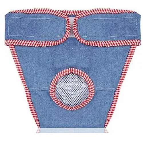 UgyDuky Female Dog Diapers for Small Medium and Large Dogs, Jean Leakproof Doggie Sanitary Panties, The Harassment of Pants and Safety Pants Breathable