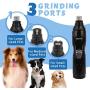 LByzHan Dog Nail Grinder Clipper 2-Speed Rechargeable 900mAh Electric LED Light Pet Nail Trimmers, 3-Size Ports Painless Paws Grooming & Smoothing for Small Medium Large Dogs and Cats