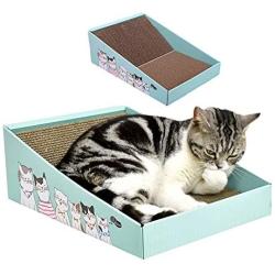 T.F GHG Cat Scratcher Cardboard Multi-Function Scratching Pad with Catnip, Plane & Slope Dual-Purpose Scratching Cardboard,Corrugate Durable Scratching Pad Box,Reversible,Cat Scratching Toy