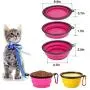 Homesun Collapsible Dog Bowl, 2 Pack Collapsible Dog Water Bowls for Cats Dogs, Portable Pet Feeding Watering Dish for Walking Parking Traveling with Free Carabiner