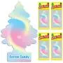 LITTLE TREES Car Air Freshener I Hanging Tree Provides Long Lasting Scent for Auto or Home I Cotton Candy, 24 Count, (4) 6-Packs