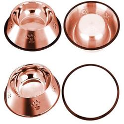 Stainless Steel Dog Bowl, Rose Gold pet Bowl, Non-Slip cat Food Dog Bowl 895ML, Suitable for All Types of Pets