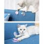 BeesClover Long Handle Steel Wire Feather Pole Cat Teaser Interactive Toy pet Gift