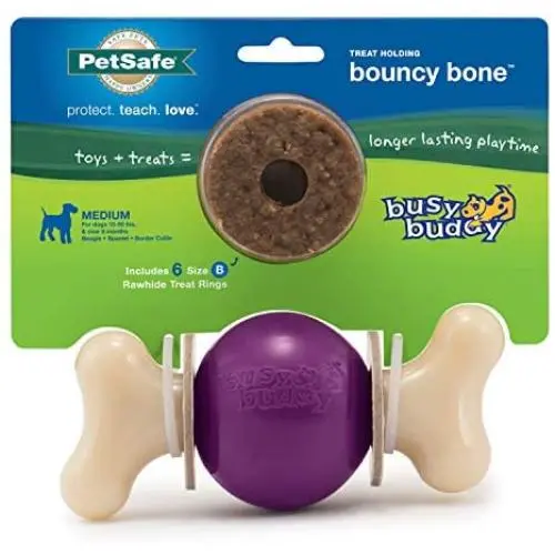 PetSafe Busy Buddy Bouncy Bone, Treat Holding Dog Toy, Small, Medium, Medium/Large and Large Sizes PetSafe Busy Buddy Bouncy Bone, Treat Holding Dog Toy, Small, Medium, Medium/Large and Large Sizes