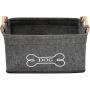 Brabtod Felt pet Toy Box and Dog Toy Box Storage Basket with Wood Handle, Perfect for organizing pet Toys, Blankets, leashes and Food