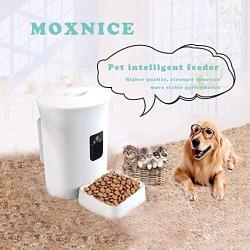 MOXNICE Smart Pet Feeder with 8L Large Volume, Load About 4.0KG of Feed, HD Video Call and Voice Recording, Support Wi-Fi Enabled App for Android and iOS, Fixed Position