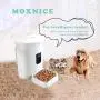 MOXNICE Smart Pet Feeder with 8L Large Volume, Load About 4.0KG of Feed, HD Video Call and Voice Recording, Support Wi-Fi Enabled App for Android and iOS, Fixed Position