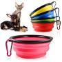 SENHAI Collapsible Travel Bowls for Dogs Cats Pets, 5 Pack Raised Bowls for Feeding Watering on Journeys Hiking Camping, Lightweight & Portable
