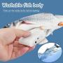 Eutreec Realistic Plush Simulation Electric Doll Fish, Funny Flopping Fish Cat Kicker Interactive Catnip Toys Pets Chew Bite Chew Supplies for Cat/Kitty/Kitten Fish Flop Cat Toys Rechargeable