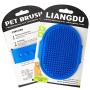 LIANGDU Dog Grooming Brush, Pet Bath Comb Brush, Which Helps To Soothe Massage, Rubber Comb, Adjustable Ring Handle, Suitable For Pet Cats And Dogs
