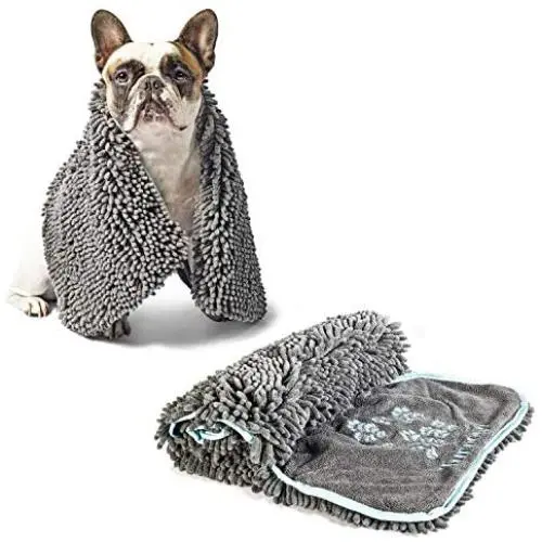 Furvoya Pet Chenille Bath Towel - Quick Drying & Super Absorbent Cloth for Dogs & Cats - Non-Dyed Grooming & Cleaning Dryer Accessories - Hand Pockets, Hanging Loop, Embroidered Paws Furvoya Pet Chenille Bath Towel - Quick Drying & Super Absorbent Cloth for Dogs & Cats - Non-Dyed Grooming & Cleaning Dryer Accessories - Hand Pockets, Hanging Loop, Embroidered Paws