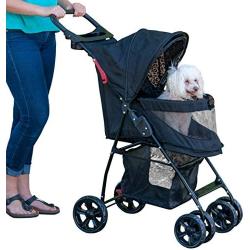 Pet Gear NO-Zip Happy Trails Lite Pet Stroller for Cats/Dogs, Easy Fold with Removable Liner, Storage Basket