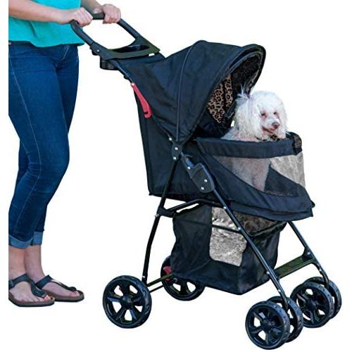 Pet Gear NO-Zip Happy Trails Lite Pet Stroller for Cats/Dogs, Easy Fold with Removable Liner, Storage Basket
