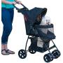 Pet Gear NO-Zip Happy Trails Lite Pet Stroller for Cats/Dogs, Easy Fold with Removable Liner, Storage Basket