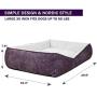 Coohom Rectangle Washable Dog Bed,Warming Comfortable Square Pet Bed Simple Design Style,Durable Dog Crate Bed for Medium Large Dogs (30 INCH, Purple)