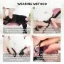 Pettom Bunny Rabbit Harness with Stretchy Leash Cute Adjustable Buckle Breathable Mesh Vest for Kitten Small Pets Walking