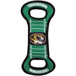 Pets First NCAA Football Field Dog Toy with Squeaker. - Missouri Tigers - for Tug, Toss, and Fetch. - Tough & Durable PET Toy