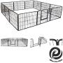 QRDA Pet Fence Folding Metal Playpen 12-Panel Exercise Outdoor Playpen 32''×24'' H