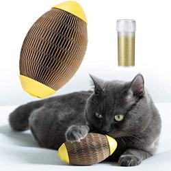 Cat Toys for Indoor Cats, Upgrade Catnip Kitten Toys for Cats, Cardboard Scratch Ball Refillable Catnip Toy Cat Tickle Toy Set with Catnip, Cat Interactive Toys for Kitten Scratching Playing