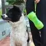 MERRYLIFE Travel Water Bottle Food Container Portable 2 in 1 Water and Food Dispenser Leak Proof Cats Small Pets Feeding Supplier for Outdoor Walking Hiking Travelling Trips (Green))