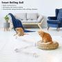 Interactive Cat Toys Ball with LED Light,360 Degree Self Rotating Ball,USB Rechargeable Cat Ball Toy,Stimulate Hunting Instinct Kitten Funny Chaser Roller Pet Toy (White)