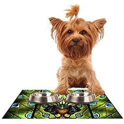 KESS InHouse Mandie Manzano Angel Eyes Feeding Mat for Pet Bowl, 24 by 15-Inch
