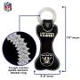 Pets First NFL Las Vegas Raiders Football Dental Tough Dog TUG Bone Toy with Built-in Squeaker Attached to a Safe Rubber Teething Toothbrush PET Toy, Team Color, (OAK-3310), 14 x 5