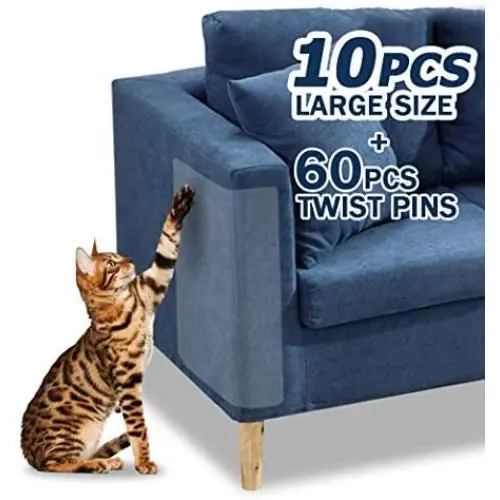 Pet Couch Protector, 10PACK Clear Pet Cat Dog Claw Guards Self-Adhesive Pads, Discreet Cat Scratch Furniture Protector Pad Deterrent,Cover to Protect The Upholstery, Door, Walls,Mattress,Car Seat Pet Couch Protector, 10PACK Clear Pet Cat Dog Claw Guards Self-Adhesive Pads, Discreet Cat Scratch Furniture Protector Pad Deterrent,Cover to Protect The Upholstery, Door, Walls,Mattress,Car Seat