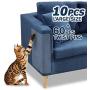 Pet Couch Protector, 10PACK Clear Pet Cat Dog Claw Guards Self-Adhesive Pads, Discreet Cat Scratch Furniture Protector Pad Deterrent,Cover to Protect The Upholstery, Door, Walls,Mattress,Car Seat