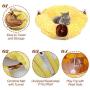 HOMEYA Cat Dog Tunnel Bed with Mat, Collapsible 3 Way Cat Tube Condo Play Toy with Peek Hole Fun Ball Indoor Outdoor Interactive Hideout Exercising House Toys for Valentine Pet Kittens Kitty Gifts