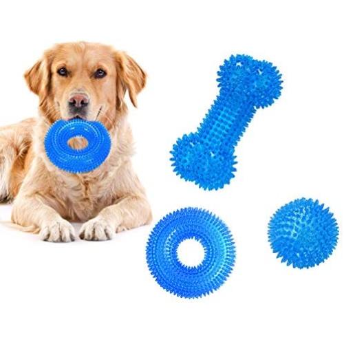 BBDOGO Dog Squeaky Bone Chew Toy for Aggressive Chewers Teeth Cleaning Training Playing CW022