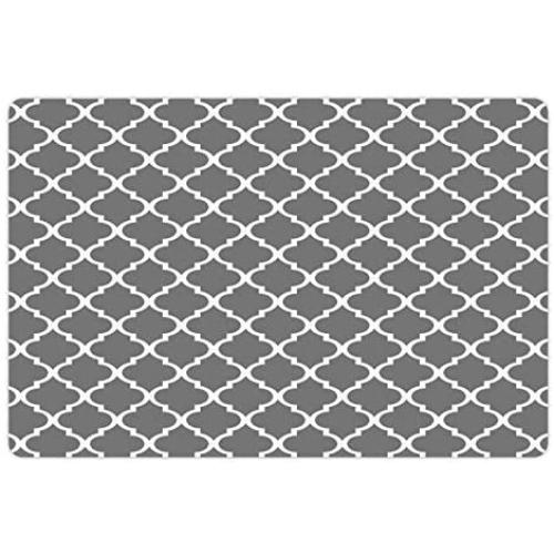 Ambesonne Pet Mat for Food and Water, Rectangle Non-Slip Rubber Mat for Dogs and Cats