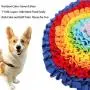 Capslpad Snuffle Mat for Dogs Small Large,21.5'' Round Nose Work Pet Mat Slow Feeding Mat Dog Sniffing Foraging Training Pad Puppy Puzzle Toys (Multi-Color)