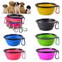 LFOZ Pet Dog Bowl Foldable Eco Firendly Silicone Pet Cat Dog Food Water Feeder Travel Portable Feeding Bowls Puppy Doggy Food Container (Color : B)