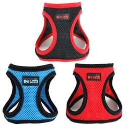 Petopt Comfort Dog Harness Vest,Soft Double Padded Vest for Dog and Cat