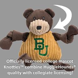 HuggleHounds Officially Licensed College Mascot Plush Corduroy Durable Squeaky Knottie, Great Dog Toys for Aggressive Chewers