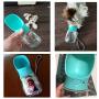 JUILE YUAN Dog Water Bottle, Leak Proof Portable Puppy Water Dispenser with Drinking Feeder for Pets Outdoor Walking, Hiking, Travel, BPA Free Food Grade Plastic Pet Supplies