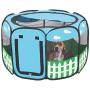 Pet Portable Foldable Play Pen Exercise Kennel Dogs Cats Indoor/outdoor tent for small medium large pets Animal Playpen with Pop up mesh cover great for travel LARGE,BLUE/GREEN