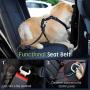VavoPaw Dog Vehicle Safety Vest Harness, Adjustable Soft Padded Mesh Car Seat Belt Leash Harness with Travel Strap and Carabiner for Most Cars