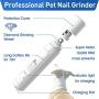 Goldnile Dog Nail Grinder,Upgraded Rechargeable Electric Pet Nail File for Paws Grooming Trimming Shaping,2 High Rotation Speed Quiet Nail Trimmer Clippers for Large Medium Small Pet Dogs & Cats